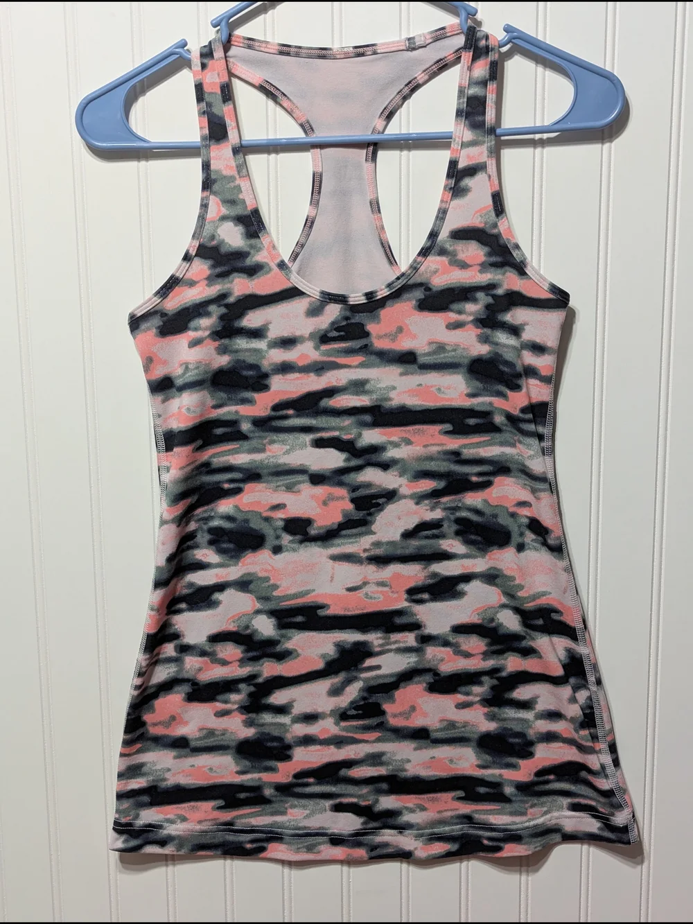 lululemon athletica Pink, Gray & Black Camo Racerback Tank
